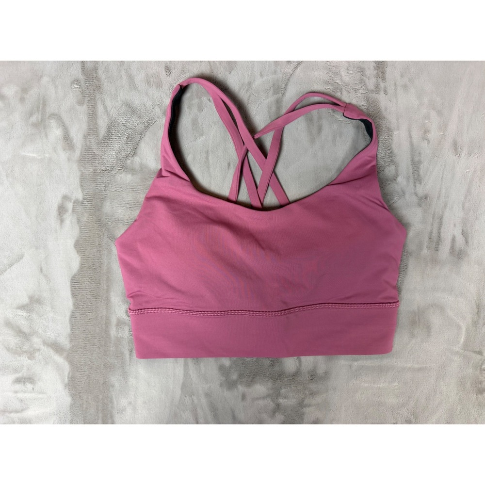 Lululemon Energy Bra Pink Strappy Back Sports Bra Size 6 W7AUYS